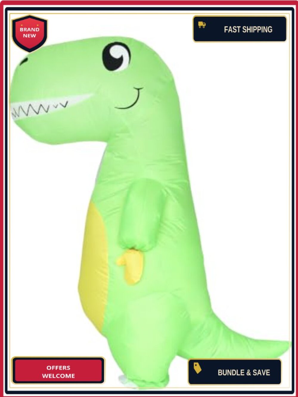 Adult Inflatable T-Rex Dinosaur Costume Blow Up Suit Funny Halloween Party